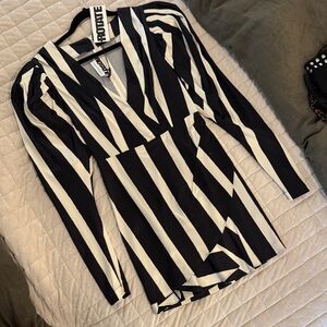 Black and White Striped Dress